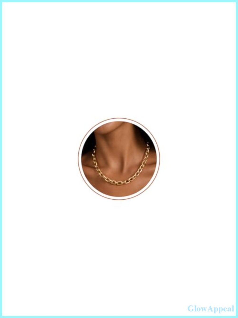 14K Gold Plated Chunky Paperclip Chain Necklace for Women